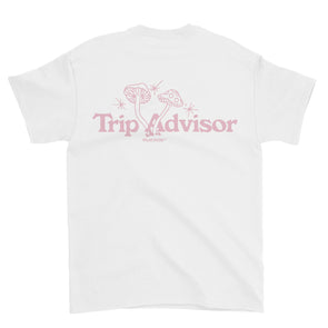 Trip Advisor Tee (White/Pink)